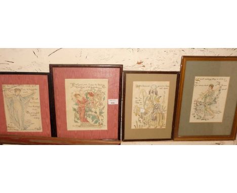 Four prints after Walter Crane