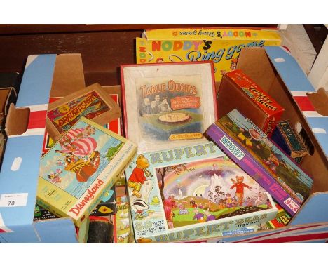 Assorted jigsaw puzzles and board games, inc. Table Quoits and Noddy's Ring Game