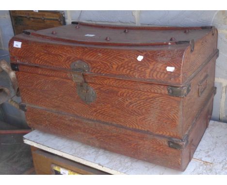 Victorian grained tin trunk