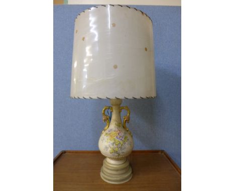 A 19th Century Alfred Stellmacher Teplitz amphora vase (converted to a lamp)