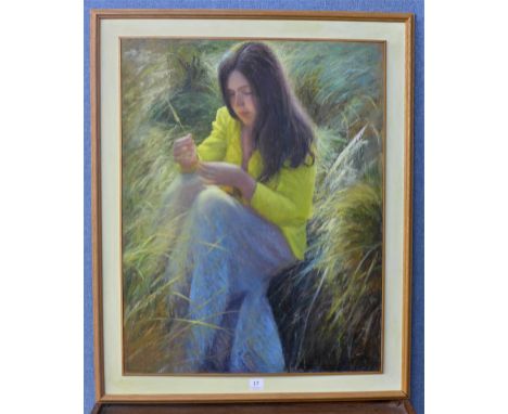 Barbara Hutchby, portrait of the artist's daughter, oil on board, framed