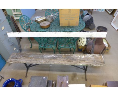A Victorian cast iron bench