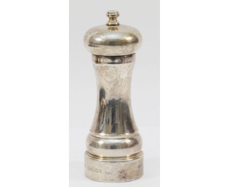 A silver salt grinder, London 2003, engraved S, 15cm
