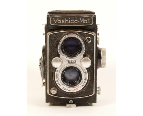 A Yashica Mat TLR camera, with ever ready case