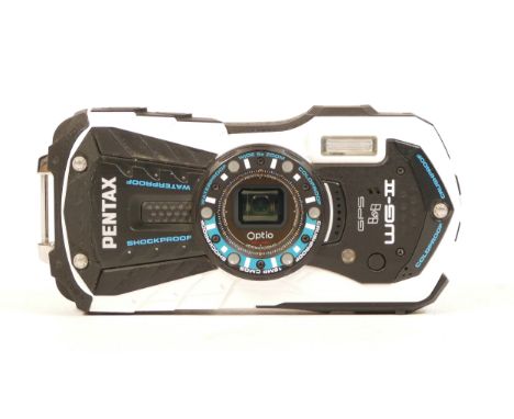 A Pentax Optio WG-2 GPS compact outdoor digital camera, with maker's box