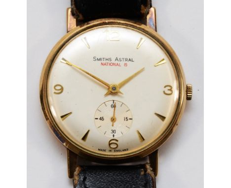 Smiths Astral National 15, a gold plated manual wind gentleman's wristwatch, 32mm.Working when catalogued