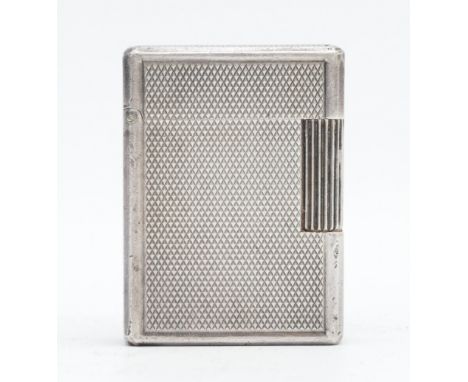S.T. Dupont; A silver plated Dupont gas cigarette lighter, having engine turned case, 4.5cm long.