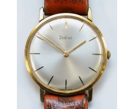 Zodiac, a gold plated manual wind gentleman's wristwatch, 32mm.Working when catalogued