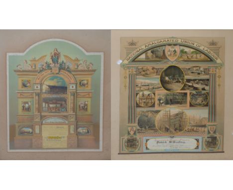 A presentation print "National Amalgamated Union of Labour", presented by the Executive Council to Patrick M Keating for meri