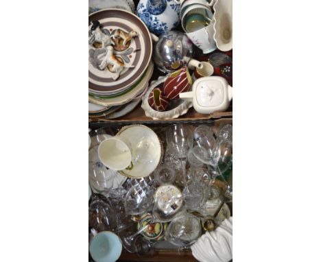 A quantity of ceramics and glassware to include a part Royal Albert "Elphin" pattern tea service, Sylvac, Belleek, Oriental c