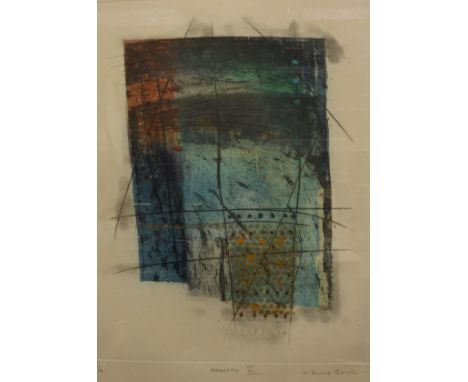 20th CENTURY ENGLISH SCHOOL "Graffito Vii", colour print, limited edition 15/218, indistinctly signed lower right, together w