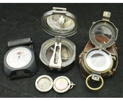A World War I 1918 pattern marching compass, No'd. 147047, with leather outer case, together with a reproduction "Stanley" na