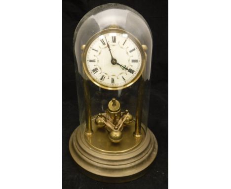 A Schatz 1000-day clock, in brass case, a 365-day clock in wooden and glazed case and a 365-day clock under glass dome, the p