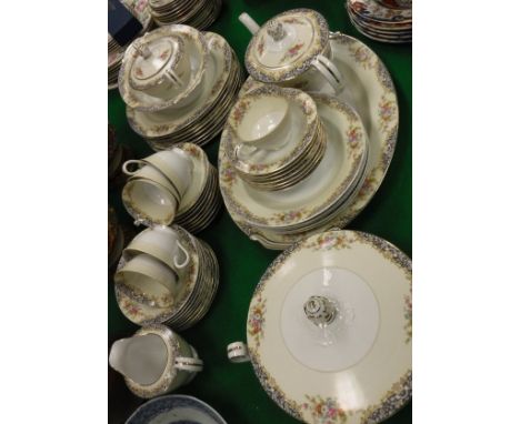 A Noritake tea/dinner service, cream gound with floral decoration