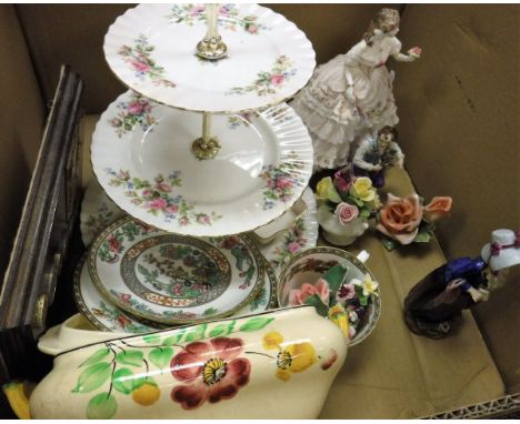 A collection of various china wares, etc including a Royal Worcester figurine "The Fairest Rose", limited edition No'd. 4185/