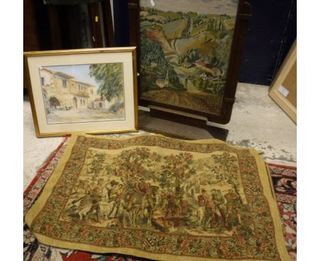 RAY HEDGER "Continental Villa", watercolour, signed lower left, together with another by the same hand and other various furt