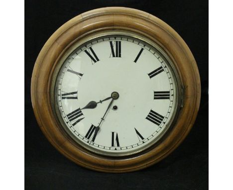A Victorian walnut cased station or wall dial, the single fusée movement with painted face and Roman numerals   CONDITION REP
