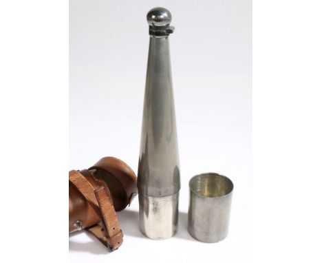 Early 20th Century hunting flask by James Dixon &amp; Sons Sheffield, the bayonet cap above a tapering body and detachable to