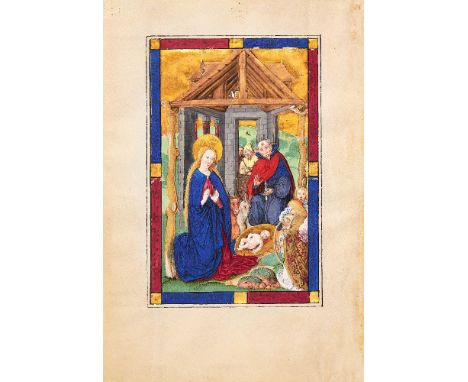 The Nativity, full-page miniature on a leaf from an illuminated Book of Hours, manuscript on parchment [northern Germany (pro