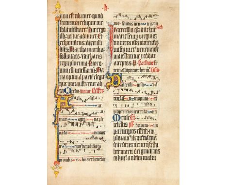 Leaf from an illuminated Missal, in Latin, manuscript on parchment [probably Rhineland or perhaps northern Netherlands, late 