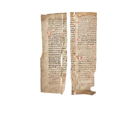 Two cuttings from a Noted Breviary, in Latin, manuscript on parchment [Germany, mid-twelfth century] Two long and tall cuttin
