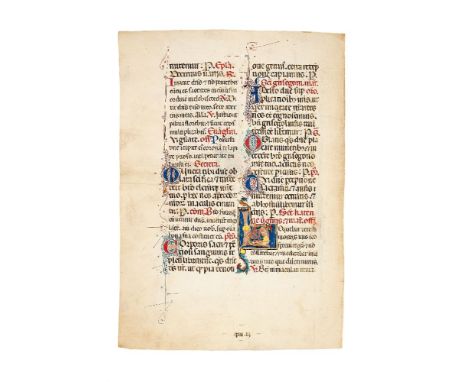 Leaf from a Missal, Dominican Use, in Latin, illuminated manuscript on parchment [Italy (Perugia), parent manuscript dated 13
