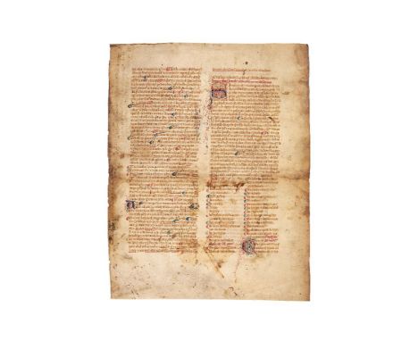Leaves from an extremely large codex of John of Freiburg, Summa confessorum and the same author’s Tractatus de instructione c