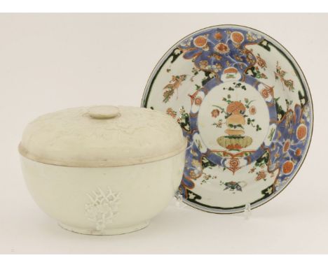 A collection of Chinese ceramics, 18th century and later, including a blanc de Chine pot and cover, Kangxi (1662-1722), the c