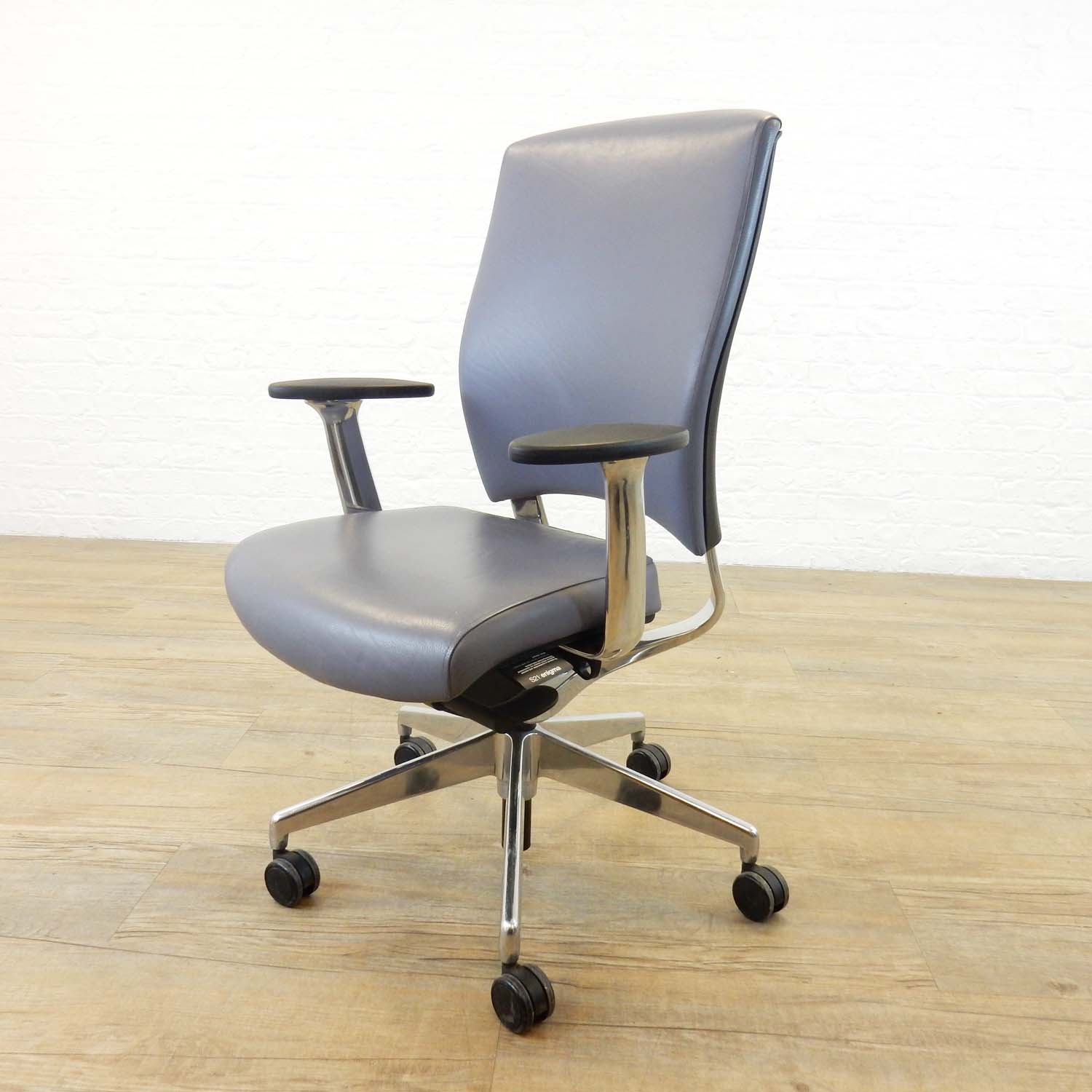 Senator Blue Leather Task Chair This Senator blue leather task chair is