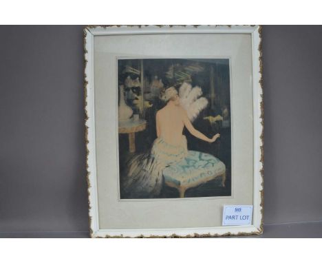 A pair of Art Deco period prints after William Albert Ablett (1877-1936), hand printed colour engravings of elegant ladies in