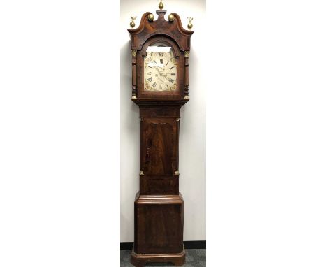 A 19th century and later moonfaced dial longcase clock, by Samuel Porter of Wokingham, eight-day movement, hand-painted dial,