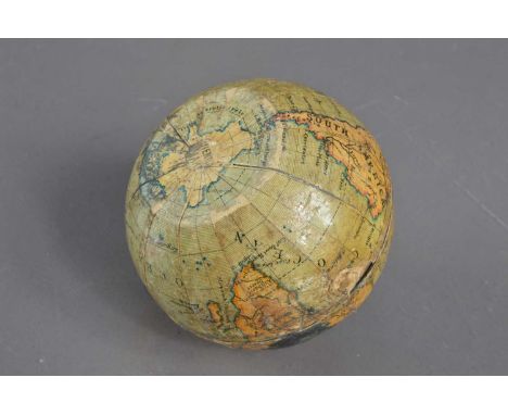 A late 19th Century novelty pocket globe inkwell, spung lid opens with concealed button push. Marked "Vienna Make" to the bas