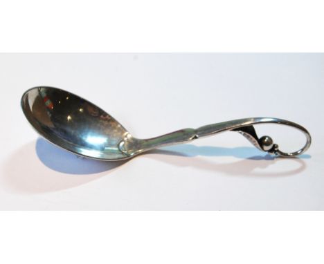 Georg Jensen Danish preserve spoon, pattern no. 21, 925 silver. 