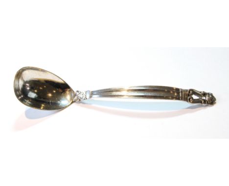 Georg Jensen silver small ladle, acorn pattern. 