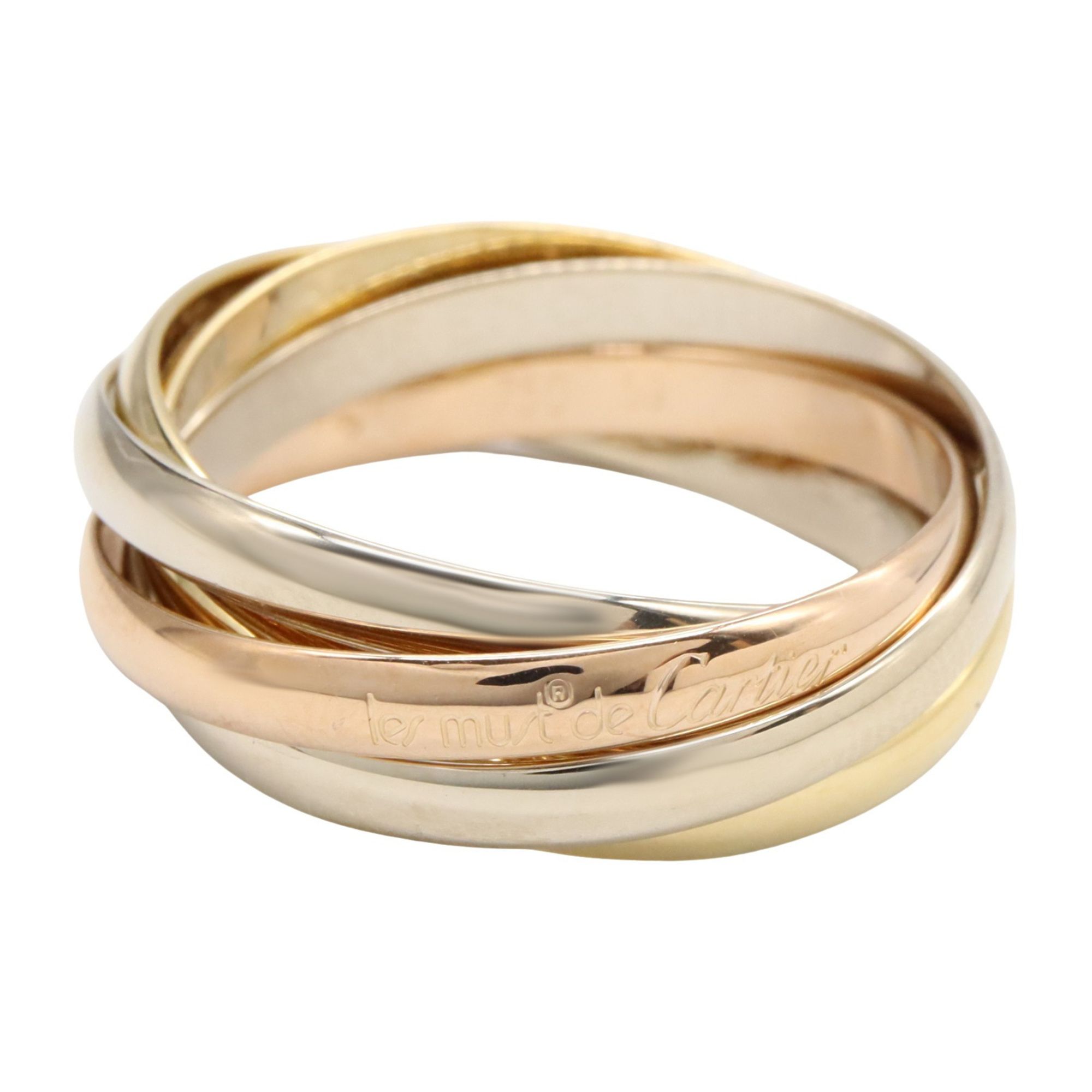 Cartier Trinity Ring, 5-Row, 18K Yellow Gold, White Pink Women's, Gold