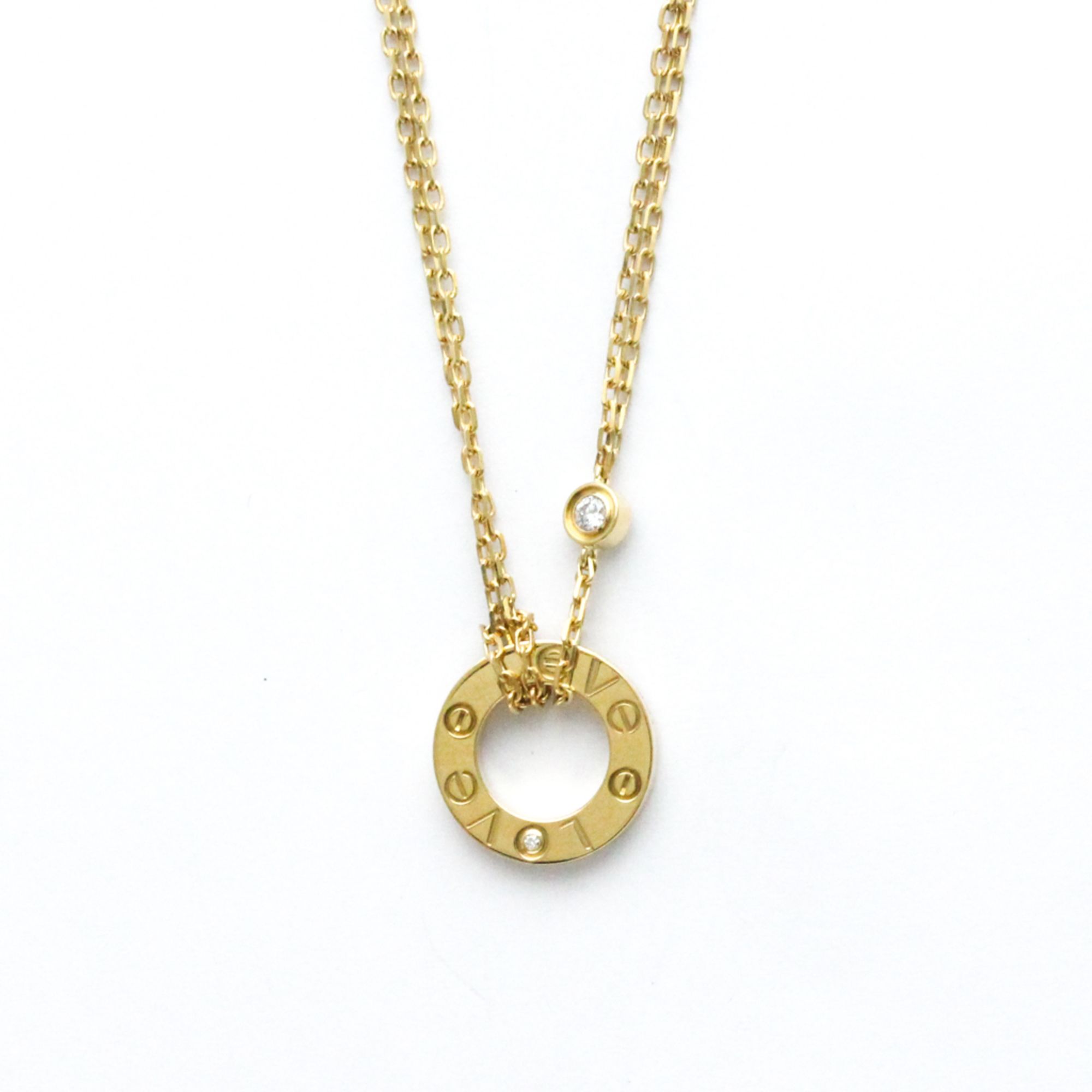 Cartier Love Circle Necklace B7219500 Yellow Gold (18K) Diamond Men,Women Pendant Necklace (Gold)