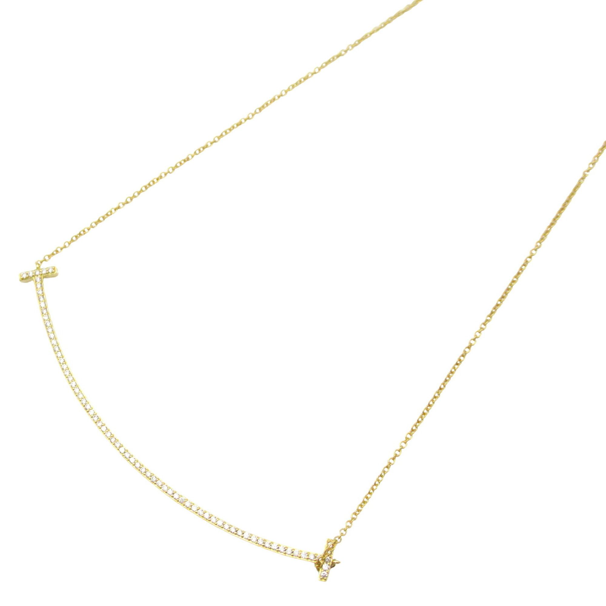 Tiffany & Co. T Smile Large Diamond Necklace 18K (Yellow Gold) Ladies Clear