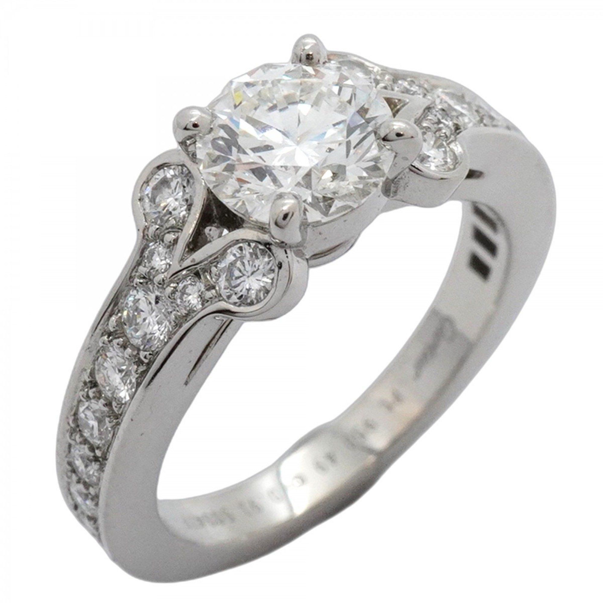 Cartier Ballerina Half Eternity Ring, Pt950 Platinum with 0.91ct Diamonds, #49, Women's, P1090716