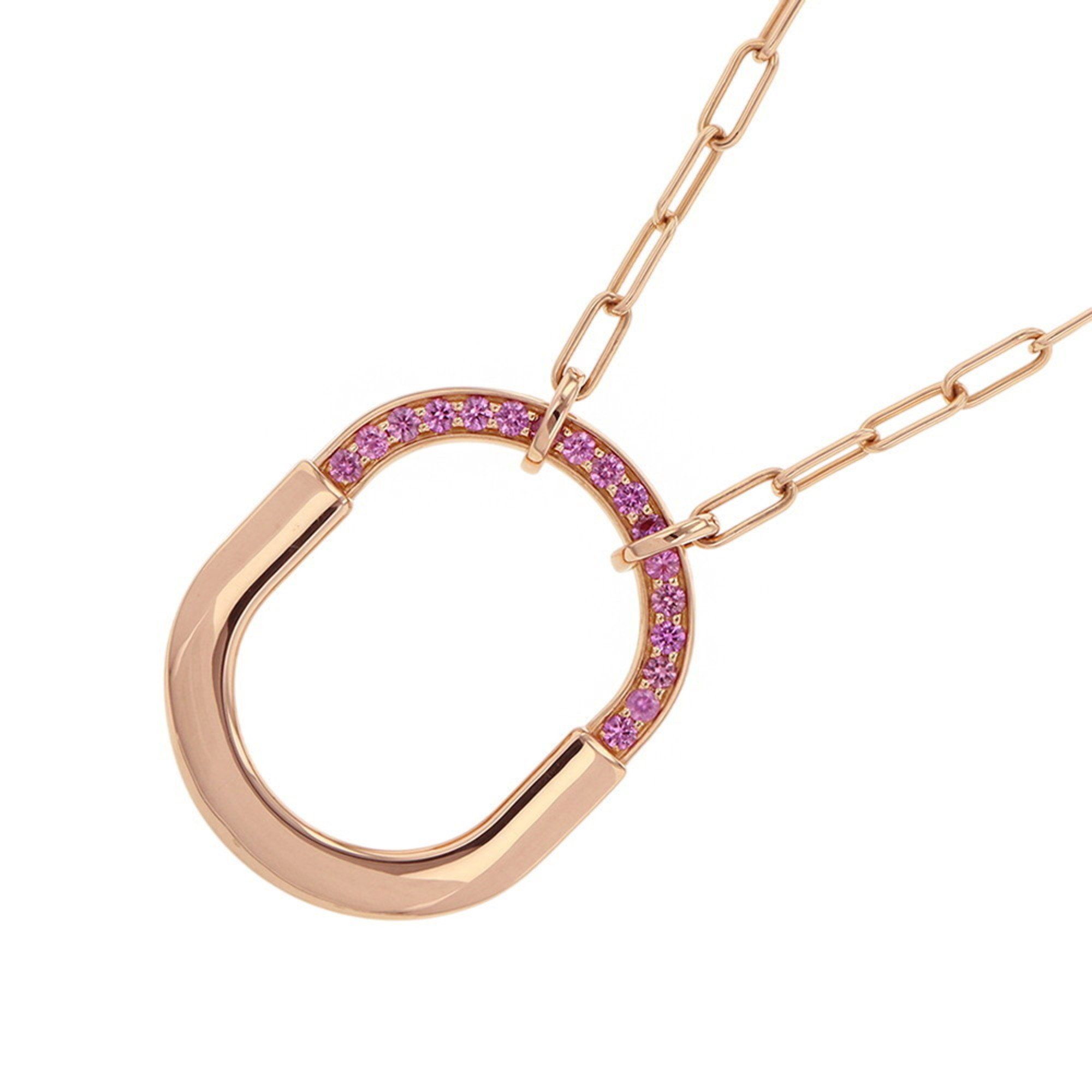 Tiffany Rock pendant necklace with a medium pink sapphire and total of 0.42 carats in 18K gold (7396