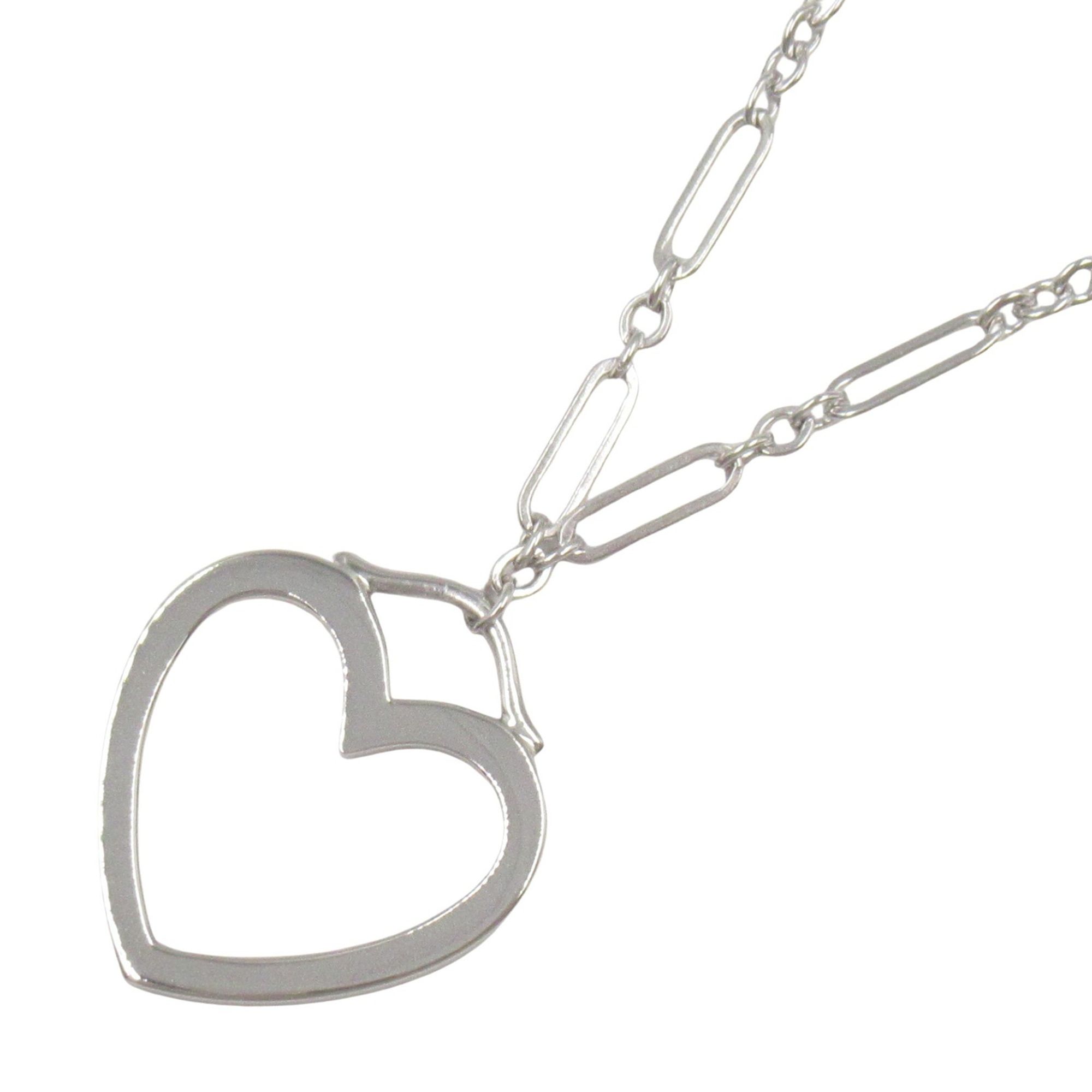 Tiffany & Co. Sentimental Large Necklace, 18K White Gold (K18WG), Women's, Silver