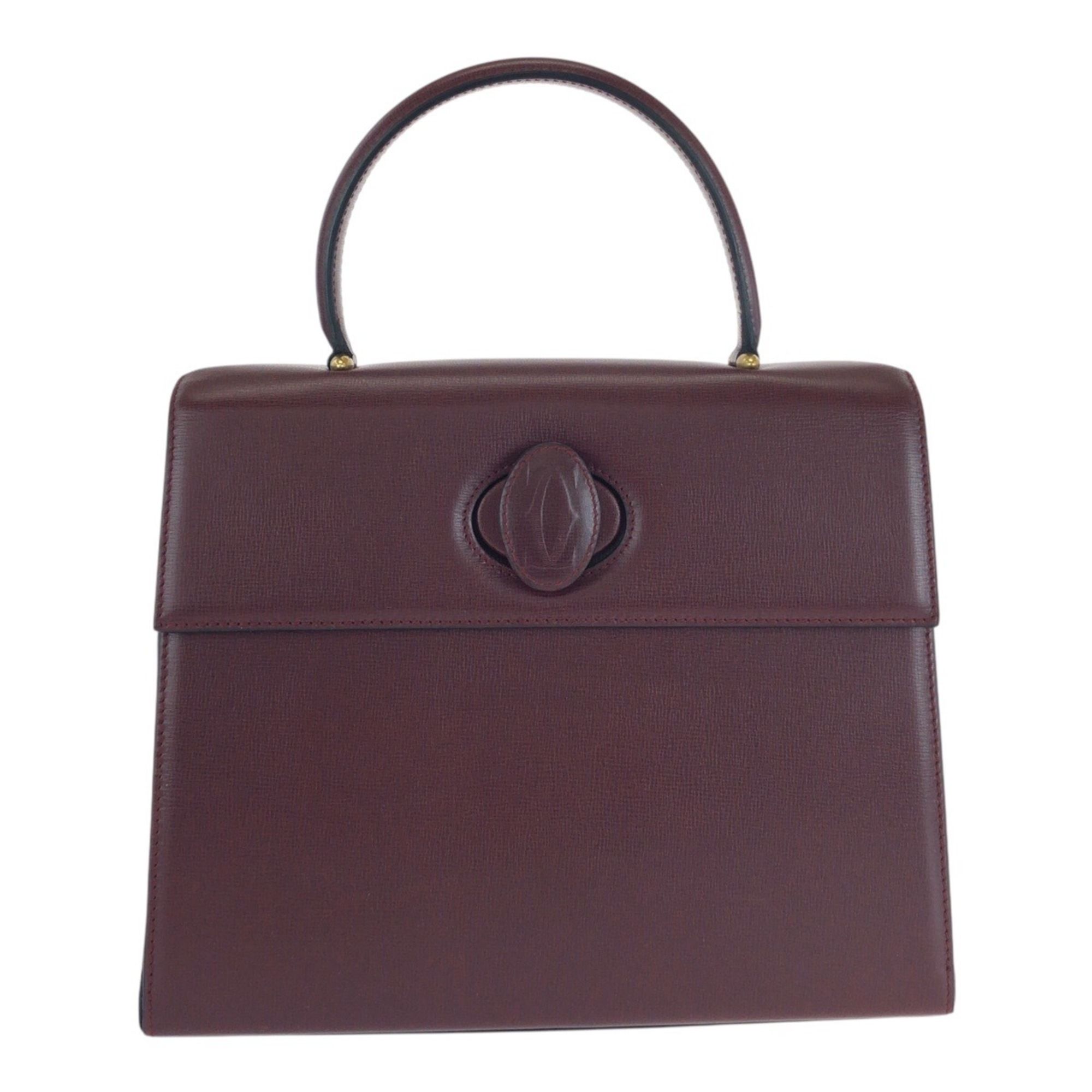 CARTIER Must Line Bordeaux Gold Hardware Leather Handbag for Women