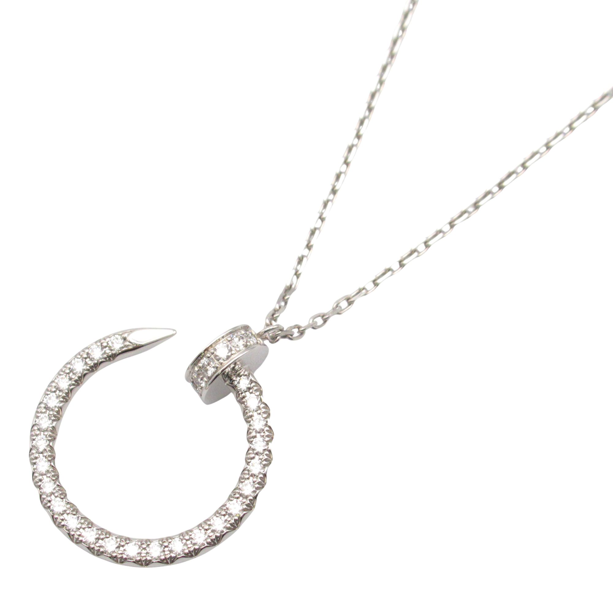 Cartier Juste un Clou Diamond Necklace, 18K White Gold (K18WG) with Diamonds, Clear, for Women