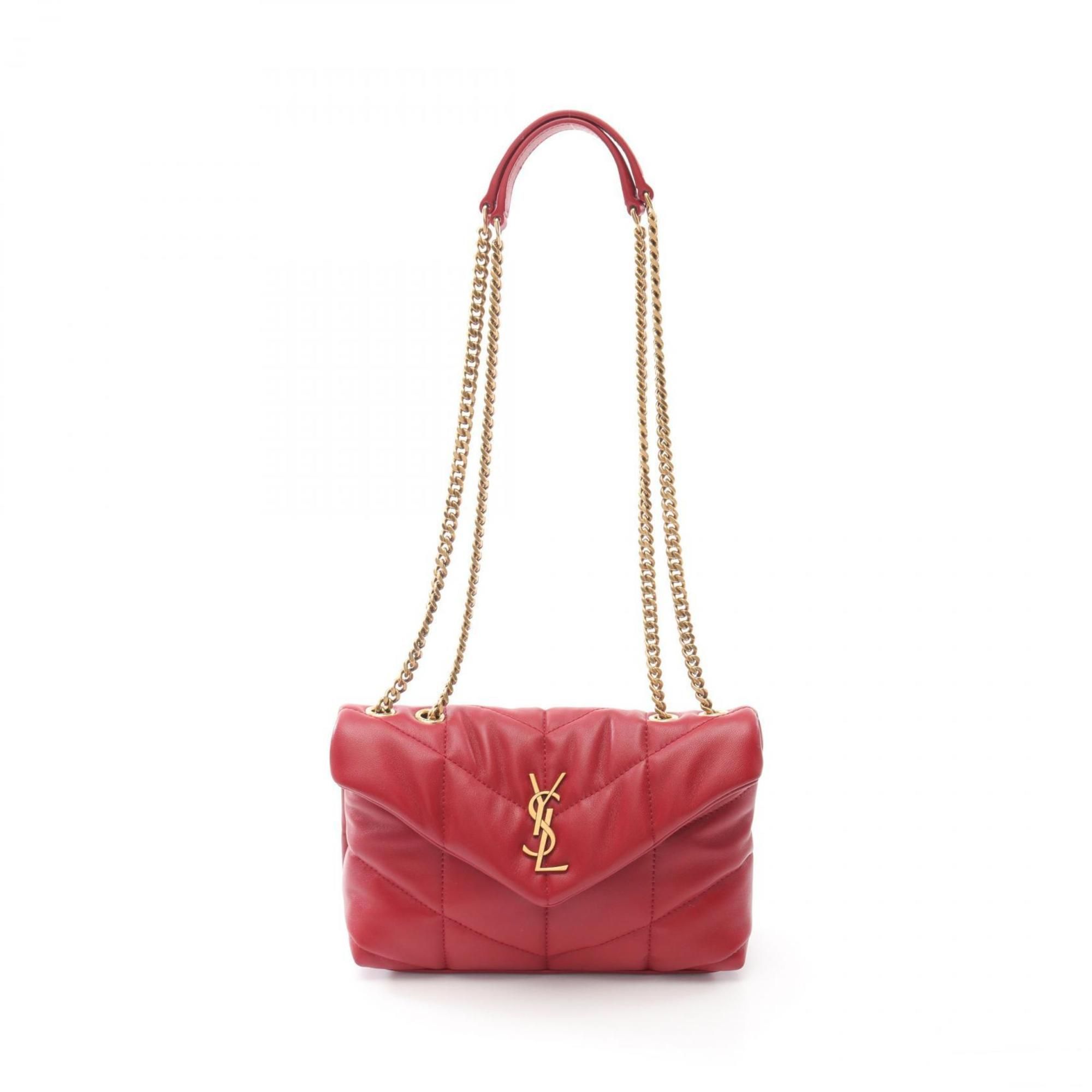 Saint Laurent SAINT LAURENT Puffer Toy Bag Shoulder Leather Women's Red 7593371EL076937