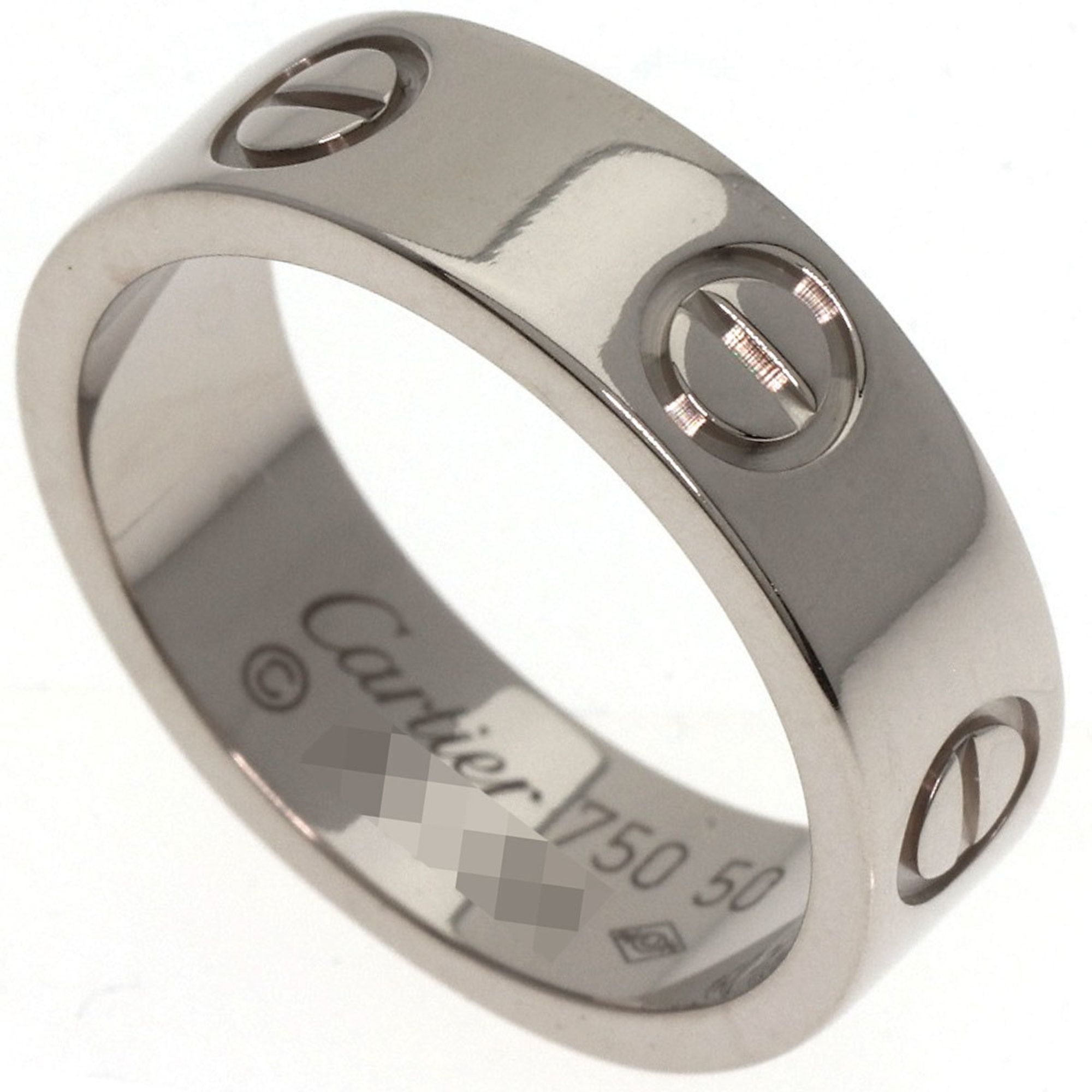 Cartier Love Ring #50 18K White Gold Women's