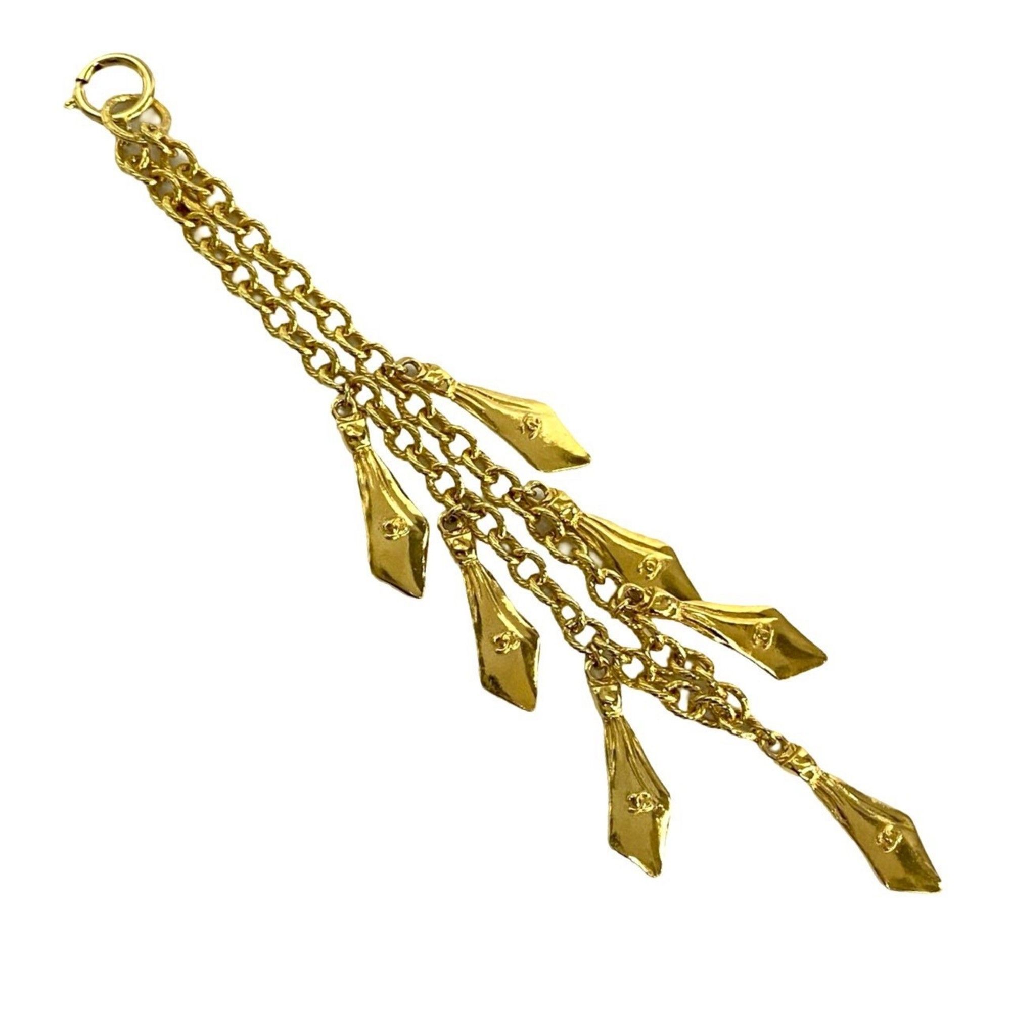 CHANEL Coco Mark Chain Necklace Pendant Choker Accessory Gold Women's 66483