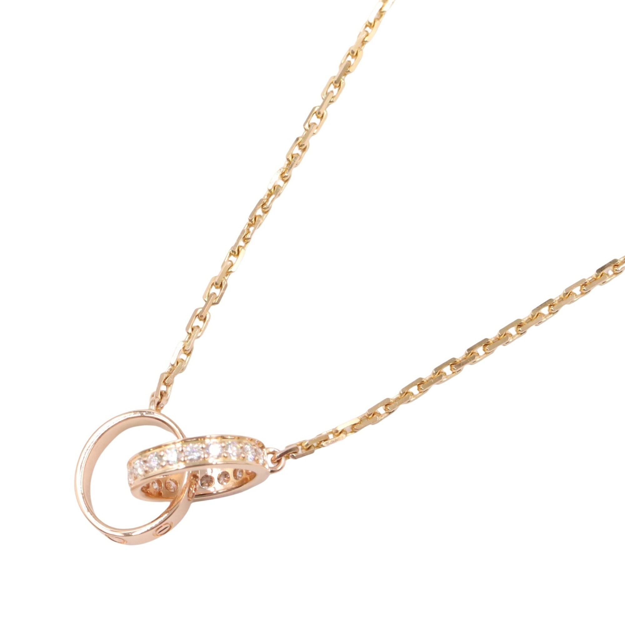 Cartier Baby Love Diamond Necklace, 18K Pink Gold (K18PG) with Diamonds, Clear, for Women