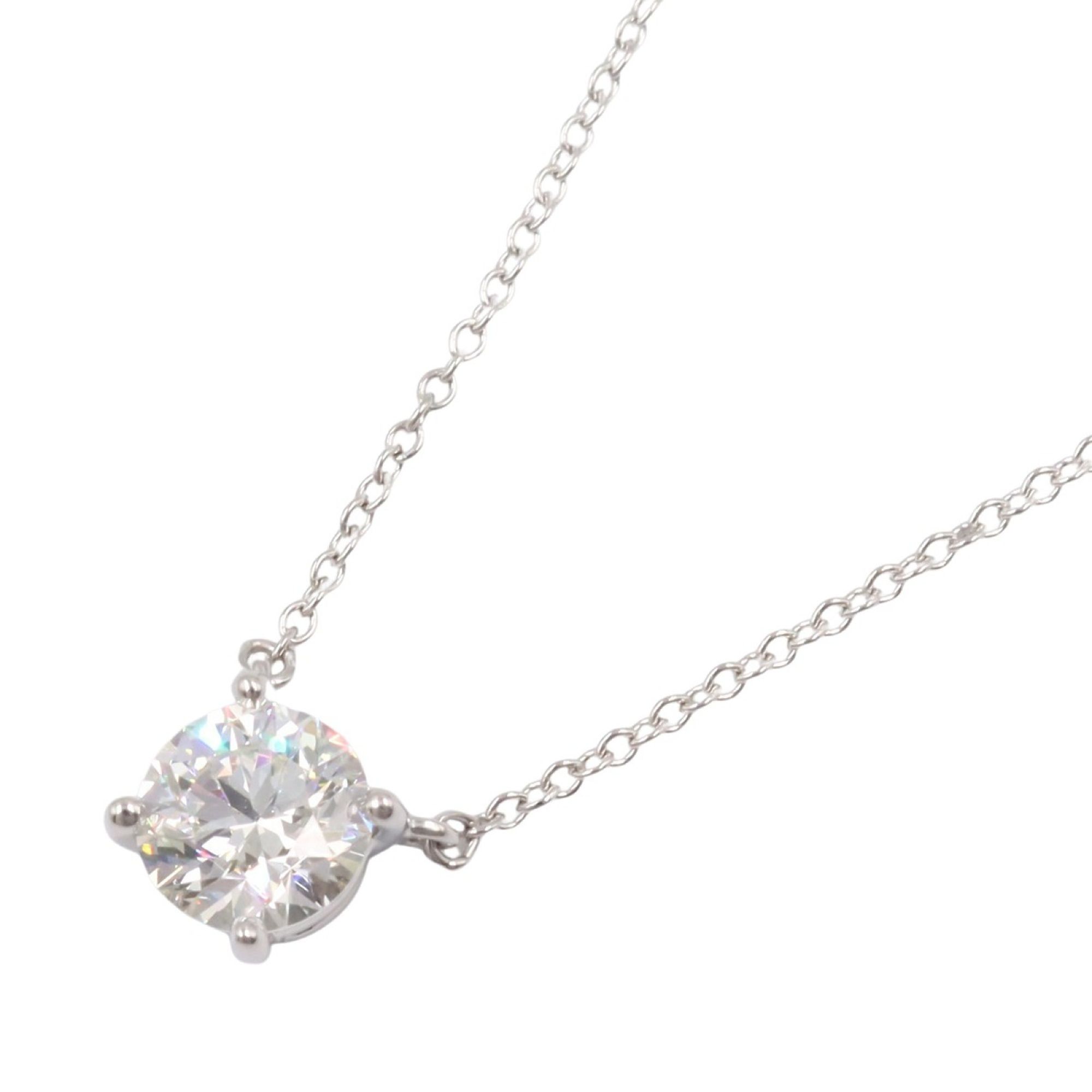 Tiffany & Co. Solitaire Necklace, Pt950 Platinum with Diamonds, Clear, for Women