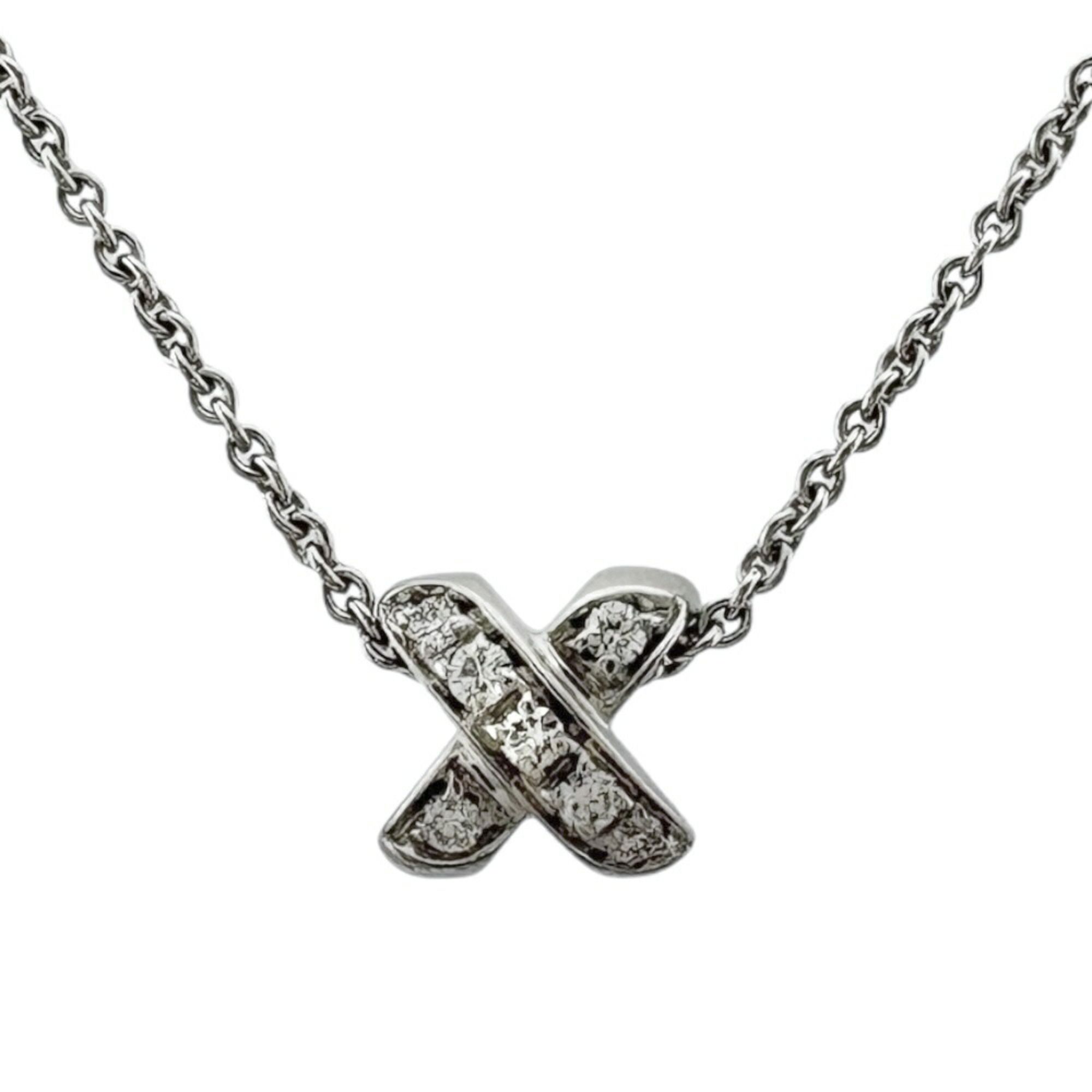 Tiffany Cross Stitch Necklace, 18K Diamond, Women's, TIFFANY & Co.