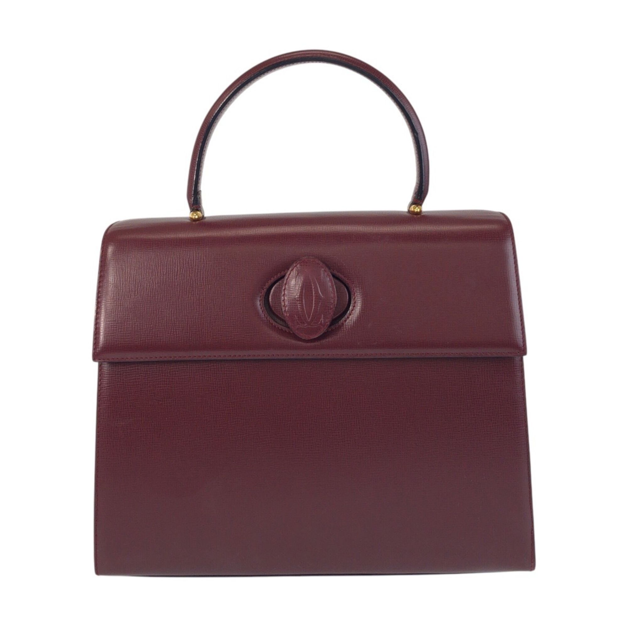 CARTIER Must Line Bordeaux Gold Hardware Leather Handbag for Women