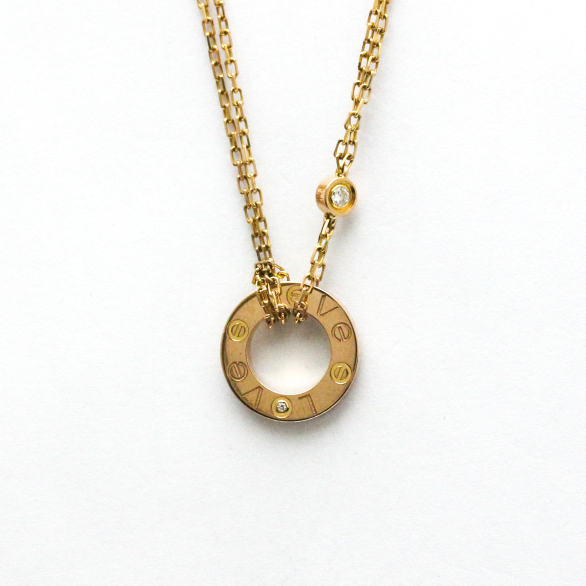 Cartier Love Circle Necklace Pink Gold (18K) Diamond Men,Women Fashion Pendant Necklace (Pink Gold)